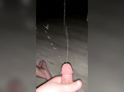 Panting and shooting onto the floor