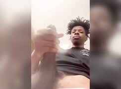 Young Black dude cums