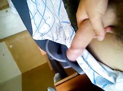 Russian military guy plays with himself cock