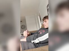Bro jerks off and cums