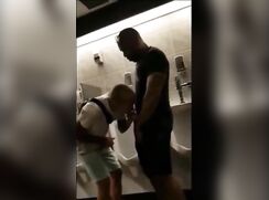 Hot action in a public restroom