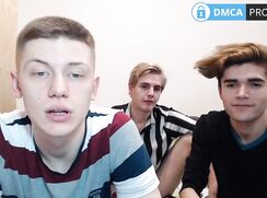 Three friends on a webcam