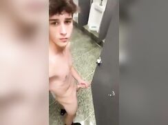 Young exhibitionist twinks orgasm