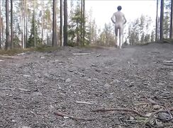 Cute hairy boy wanks outside - #TA