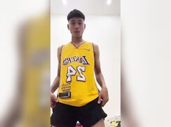 Laker's fans jacks-off before the game