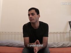 DD 218, Money guy pays off the debt of young guy in black T if he sucks and is fucked