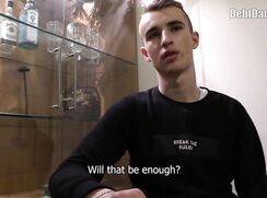 Money guy pays off the debt of young guy in black "break the rules" top if he