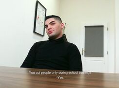 DS 227, Young guy in black Polo top has to suck and be fucked to get the job