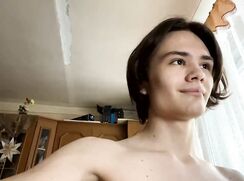 cute guy with a huge uncut cock