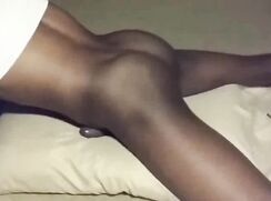 Black young man pillow humping cum handsfree - #TA