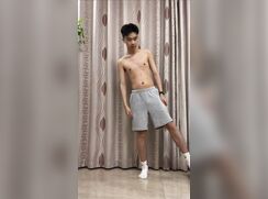 Asian twink cumming on a sock.