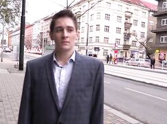 CH 226, Camera guy pays a young guy in grey suit to suck and be fucked