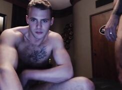 Hot college dude fucks older muscle jock and almost cums