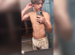 Twink jerking and cums gay porn tube