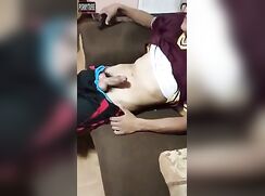 Two boys playing around