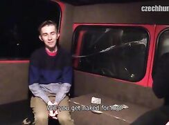 CH 235, Camera guy pays two young guys, one in black, blue and grey jumper, the other