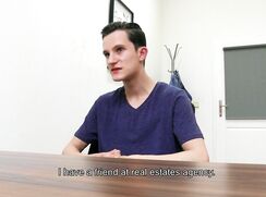 DS 245, Young guy in dark blue T has to suck and be fucked to get the job