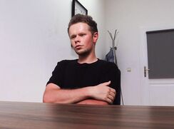 DS 248, Young guy in ordinary black T has to suck and be fucked to get the job