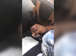 AHV - Black twink guy jerking in bus