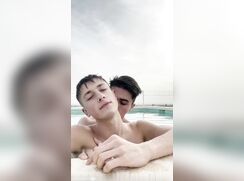 Nathan Luna and Danny Delano – poolside blowjob and jerking – nathanazzz