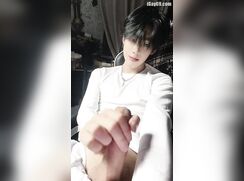 Asian Boy Faps with his Feet