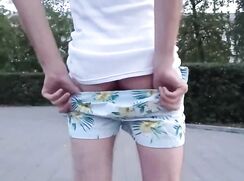 AHV-HD - Russian exhibitionist jerks off outside
