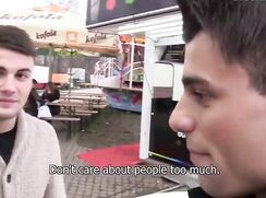 CH 240, Camera guy pays 2 young guys at the fair to suck and be fucked