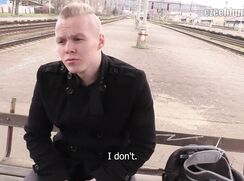 CH 242, Camera guy pays a young guy in black jacket at the railway station to suck an