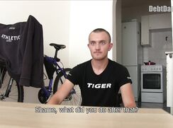 DD 257, Money guy pays off the debt of young guy in black "Tiger" T if he sucks and i