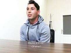 DS 253, Young guy in grey hoodie has to suck and be fucked to get the job