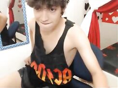 Vintage webcam: Playing his guitar