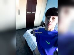 Teen latin cock out of pants