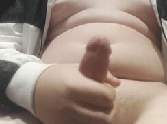 Sexy Chubby cums in shell suit top