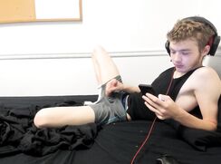 Ultra cute boy wanks and cums