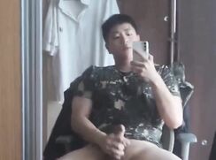 beefcake asian releases his milky load