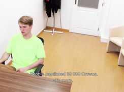 DS 259, Young guy in bright Lime green T has to suck and be fucked to get the job
