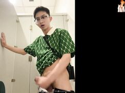 AA Vid - Gay porn nerdy cutie jerks in public restroom asian twink boy tube