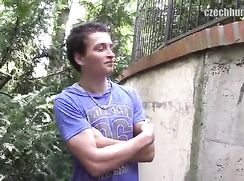 CH 264, Camera guy pays a young guy in blue 86 T and a black Gilet to suck and be fuc