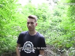 CH 266, Camera guy pays a young guy in grey New York T to suck and be fucked