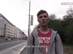 CH 269, Camera guy pays a young guy in red "something hard to do" T and grey sweats t