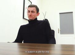 DS 272, Young guy in black polo neck jumper has to suck and be fucked to get the job