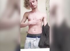 cute blonde bathroom strip