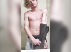 cute blonde bathroom strip