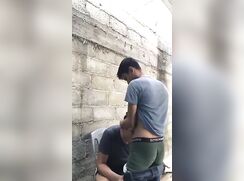 Twinks blow job in public place