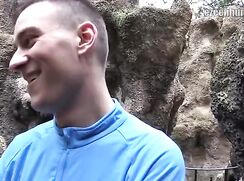 CH 281, Camera guy pays a young guy in blue sports top to suck and be fucked