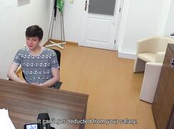 DS 290, Young guy in black and white patterned T has to suck and be fucked to get the