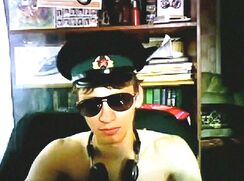 Vintage Russian Soldier Slender webcam wanks off his Hung cock - AI Enhanced