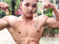 Chiseled Latino Muscle Stud Gets Oiled and Worshipped