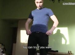CH 299, Camera guy pays a young guy in black jacket and blue T to suck and be fucked