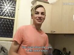 CH 300, Camera guy pays a young guy in grey hoodie and orange T to suck and be fucked